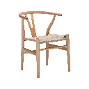 Silla Wishbone Ratán Madera Haya Natural (Res.75.5cm Aci.44.5cm)