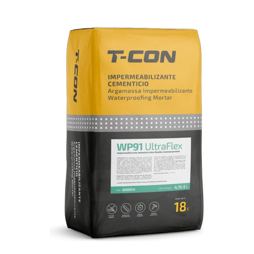 Impermeabilizante Cementicio T-CON WP91 Ultra Flex 18 kg