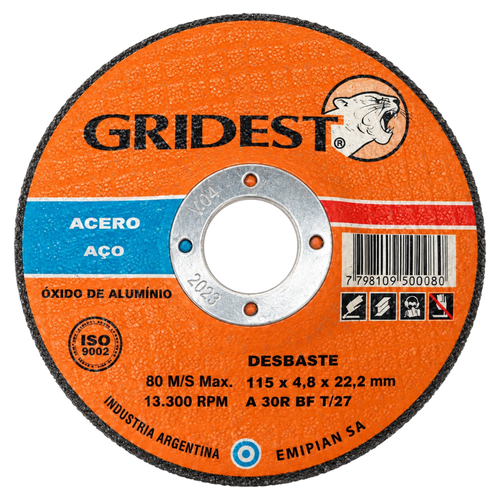 Disco Desbaste  Acero Gridest x 6.4mm x 9 Pulgadas