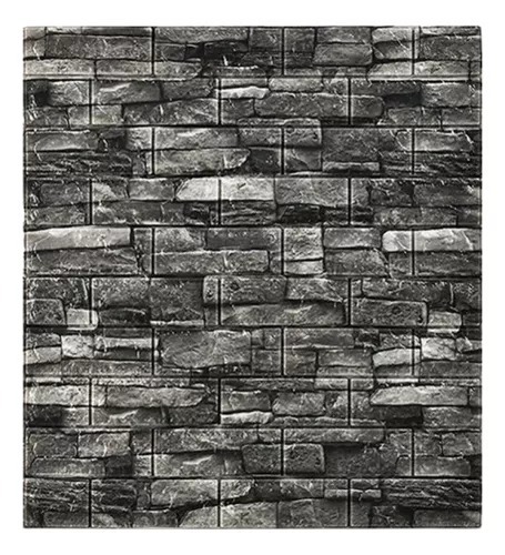 Placa Decorativa Adhesiva 70cm x 77cm - Piedra Negra
