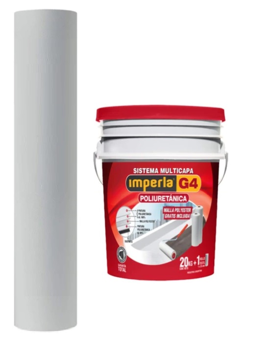 Membrana Liquida Poliuretanica Imperla G4 x 20L + GeoTextil Blanca