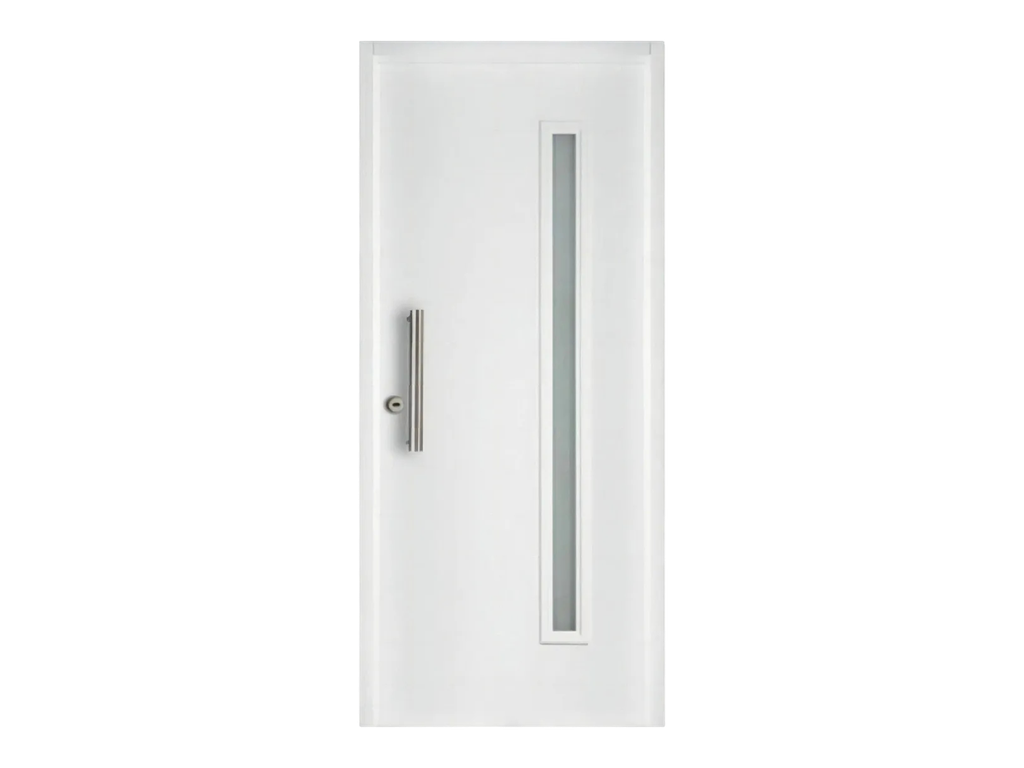 Puerta Exterior Oblak Mitad Vidrio Blanca 80cm x 2m - Derech