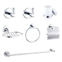 Kit Accesorios Baño Zinc Cromados Redondo Brillo Cromo KAI 3200