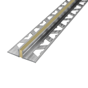 Junta Dilatación Cierre de Piso Aluminio Caucho Beige Porcelanato x 2,5 m