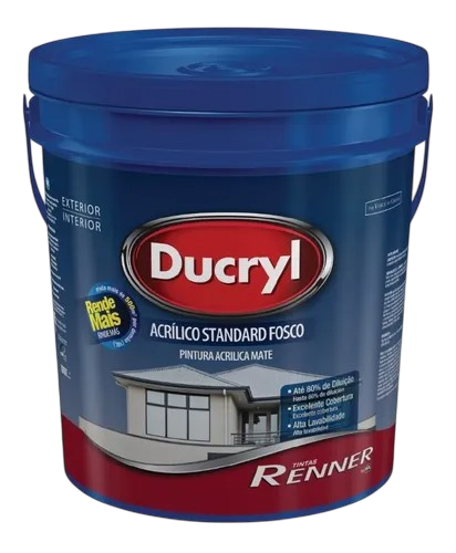 Pintura Acrílica Ducryl 18L Blanco Limpiable Rinde + 80%