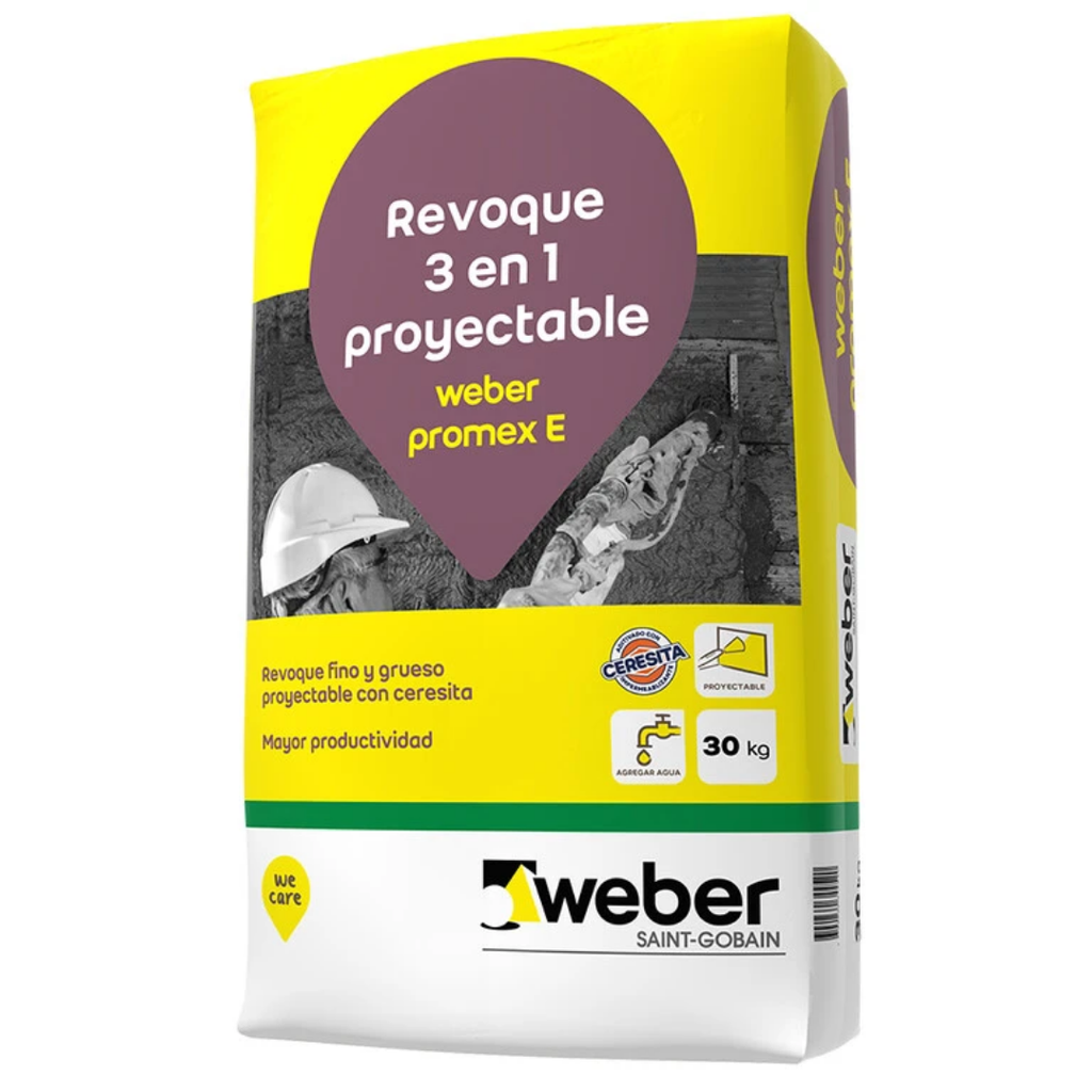 Revoque Proyectable Weber Promex E 3 en 1 - 30 kg
