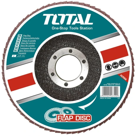 [102223] Disco Flaper Para Amoladora 115mm x 22mm - 4.5´´ Grano P60 - Total