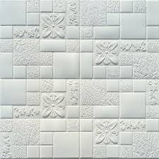 [101744] Placa Decorativa 3D Autoadhesiva 70cm x 77cm Mosaico Marfil HG61