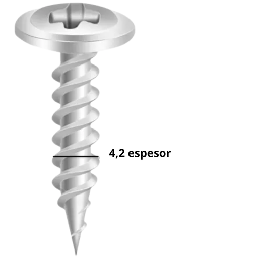 [101246] Tornillo Fisher Flangeado T1 PA - 4.2 x 25mm x 100UN