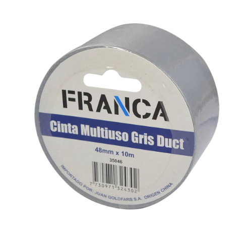 [101214] Cinta Pato Multiuso Gris Duct 48mm x 10m - Franca
