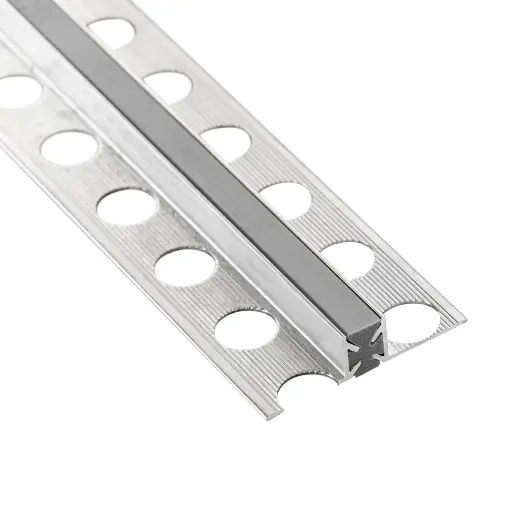 [101061] Junta Dilatación Cierre de Piso Aluminio Caucho Gris Porcelanato x 2,5 m