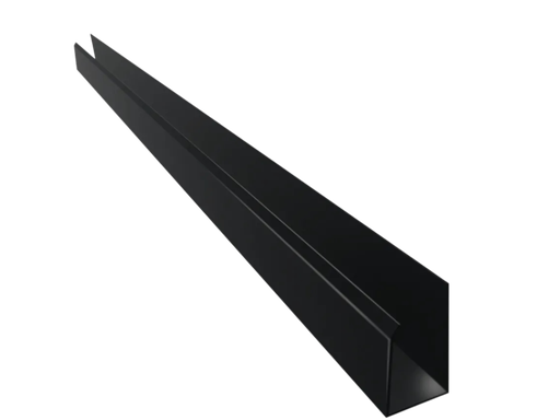 [100802] PVC Perimetral U Tipo J Negro x 6m - Plasbil