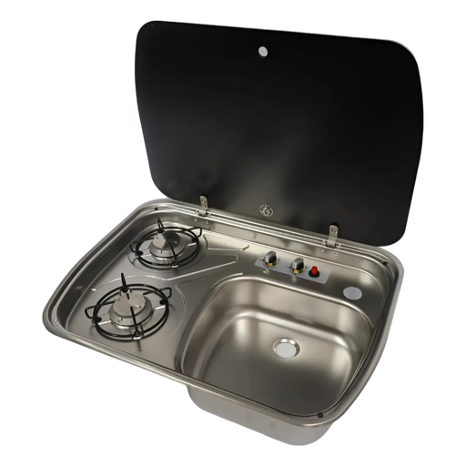 [100827] RV Anafe Super Gas 2 Hornallas + Pileta Inoxidable GR-588