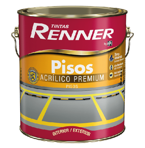 [102782] Pintura Piso Base Agua Negro Mate 0.9L Renner-