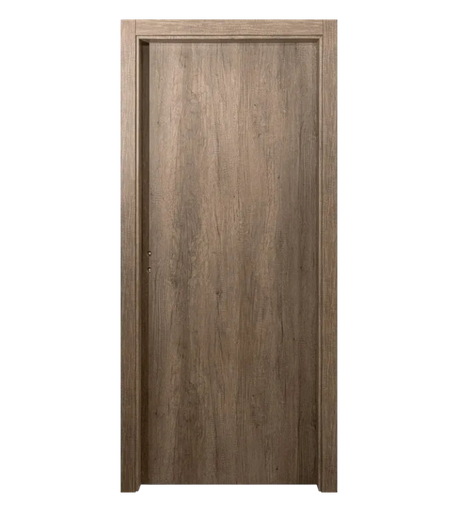 [102792] Puerta de interior placa de melamina 200 x 70 x 10 cm nogal derecha 3233588