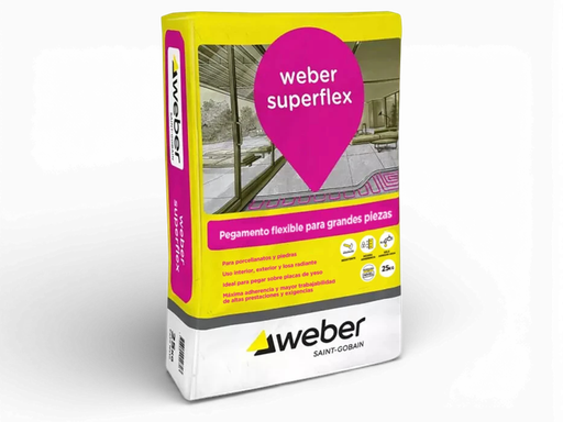 [102803] Weber Adhesivo Flexible Porcelanato Impermeable  Superflex 25 Kg