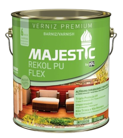 [102832] Majestic Verniz Rekol PU Flex Canela Brillante x 3.6L-