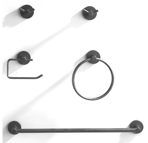 [102867] Kit 5 Accesorios de Baño Chicago Negro 877241