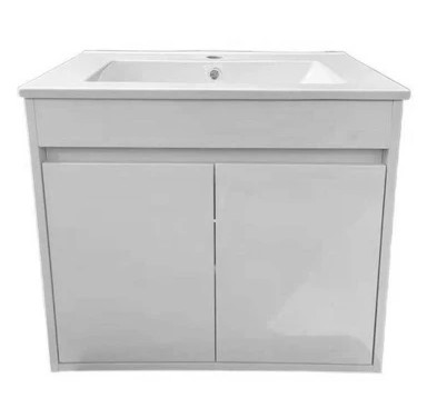 [102889] Mueble Blanco Madera Laqueado 2 Puertas con Bacha 79x45x56 cm - K2060-60-BL