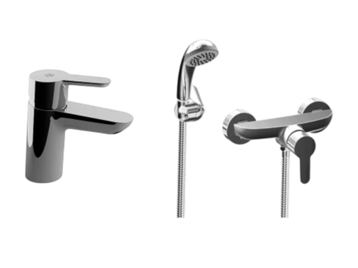 [102924] Juego de griferia ducha exterior sin transferencia y lavatorio bajo linea puelo fv (juego-FV-Puelo-6) 