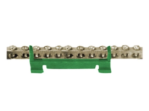 [103519] Bornera+Zocalo Riel Verde/Tierra 12 Bornes XP-RD12V SASSIN 