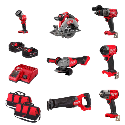 [104065] Combo De 7 Herramientas M18 FUEL (C/2 Bat. 5.0 Ah y Carg) 3697-27 Milwaukee 