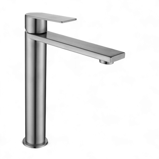 [104090] Griferia Lavatorio Alto En Brushed Nickel - Serie Salemi