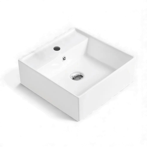 [104096] Bacha Rectangular De Apoyo Y/o Colgar Loza Blanca A426-BACHA