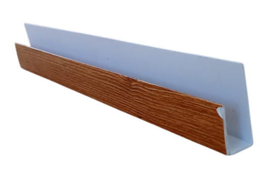 [104163] PVC Perimetral U Tipo J Tipo Madera x 5.95m - Rigído   