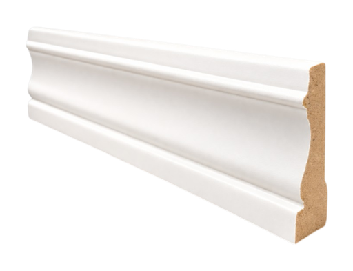 [104496] Zócalo Moldura MDF 15 x 70mm x 2.4m Blanco 8882