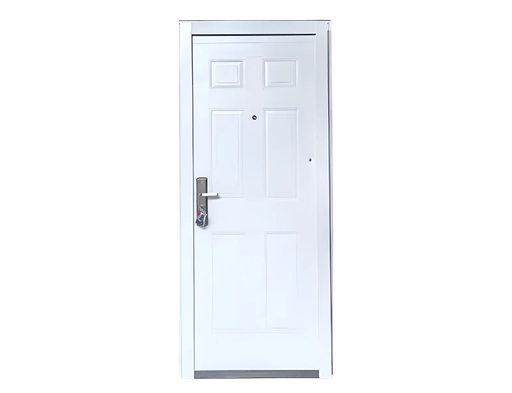 [104587] Puerta Exterior Seguridad Semiblindada 28 Kg Blanca 82cm x 2.05m Derecha