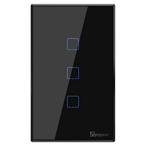 [105069] Interruptor de Pared Sonoff T3US3C-TX Wi-Fi RF 3 Botones Negro