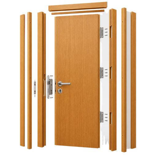 [105196] Puerta Interior HDF Laminada Madera Natural Brasil Nova 75 x 2,03 m Desarmada 